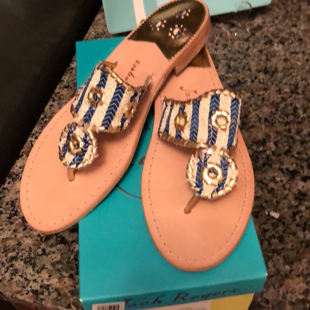 Jack Rogers CICI Blue/Gold Sandals